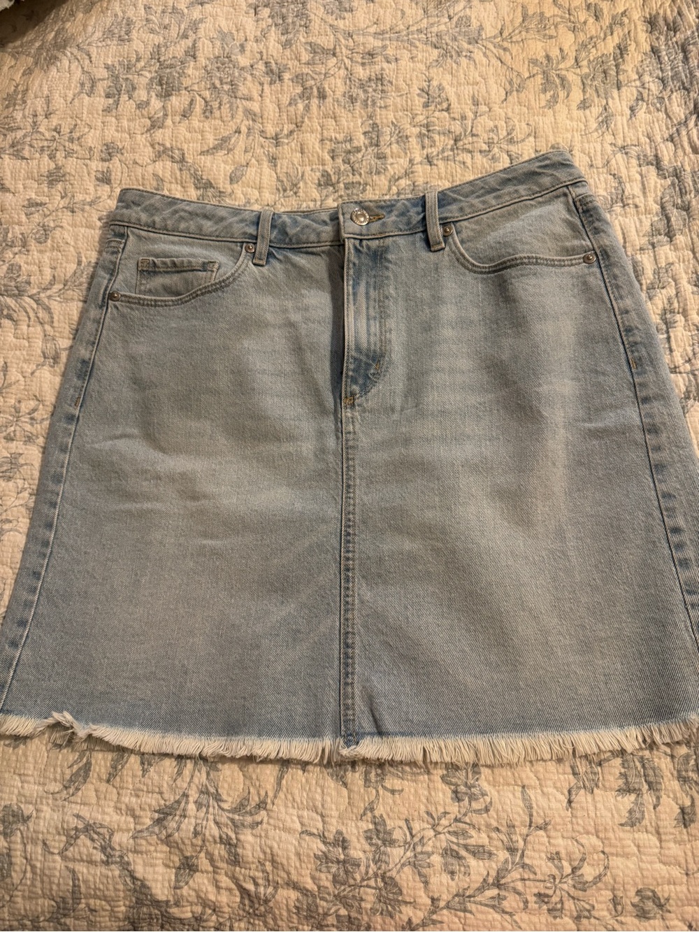 Loft- Light Blue Denim A-Line Skirt - Casual Women's Skirt